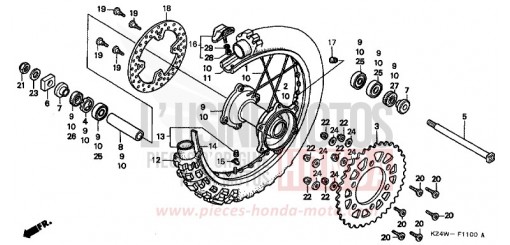 REAR WHEEL CR125RW de 1998